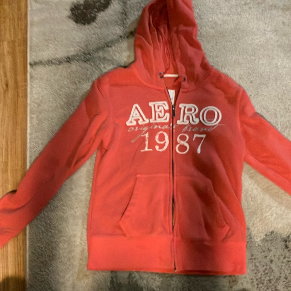 American Eagle Outfitters Red Graphic Hoodie